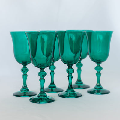Estelle Colored Regal Goblet - Set of 6 {Emerald Green}