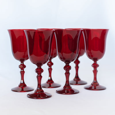 Estelle Colored Regal Goblet - Set of 6 {Red}