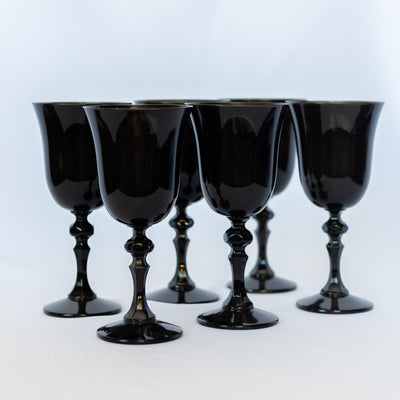Estelle Colored Regal Goblet - Set of 6 {Black}