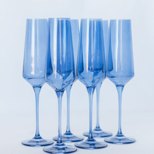 Estelle Colored Champagne Flute - Set of 6 {Cobalt Blue}