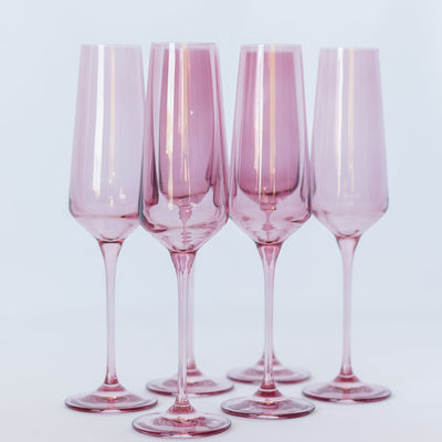 Estelle Colored Champagne Flute - Set of 6 {Rose}