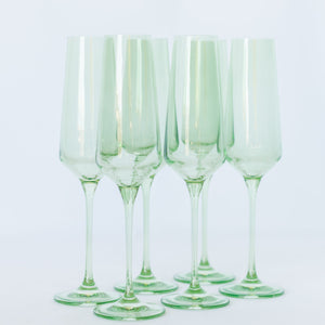 Estelle Colored Champagne Flute - Set of 6 {Mint Green}