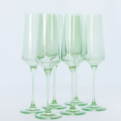 Estelle Colored Champagne Flute - Set of 6 {Mint Green}