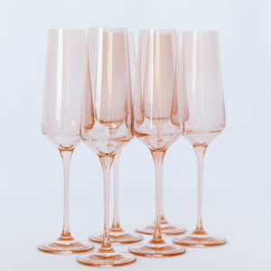 Estelle Colored Champagne Flute - Set of 6 {Blush Pink}