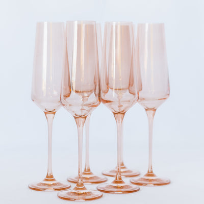 Estelle Colored Champagne Flute - Set of 6 {Blush Pink}