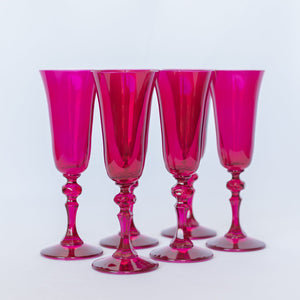 Estelle Colored Regal Flute - Set of 6 {Viva Magenta (Our Fuchsia)}