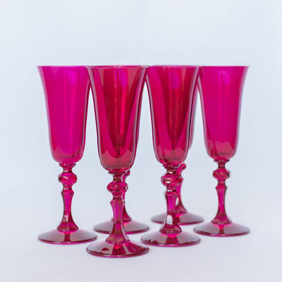 Estelle Colored Regal Flute - Set of 6 {Viva Magenta (Our Fuchsia)}