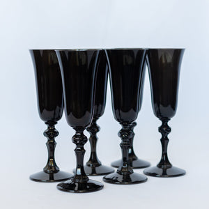Estelle Colored Regal Flute - Set of 6 {Black}