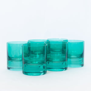 Estelle Colored Rocks Glass - Set of 6 {Emerald Green}