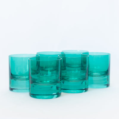 Estelle Colored Rocks Glass - Set of 6 {Emerald Green}