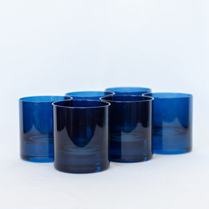 Estelle Colored Rocks Glass - Set of 6 {Midnight Blue}