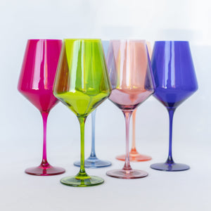 Estelle Colored Wine Stemware - Set of 6 {Mixed Set}