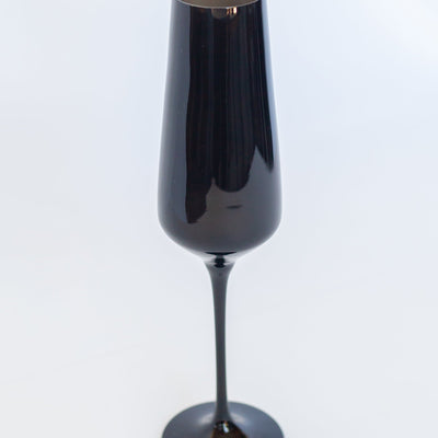 Estelle Colored Champagne Flute - Set of 2 {Black}
