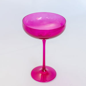 Estelle Colored Champagne Coupe Stemware - Set of 2 {Viva Magenta (Our Fuchsia)}