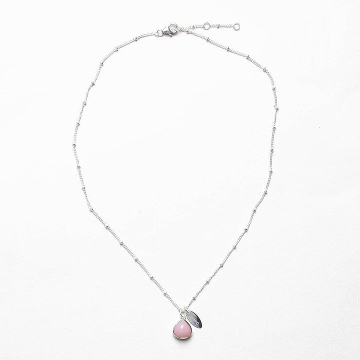 October Pink Opal Birthstone Necklace