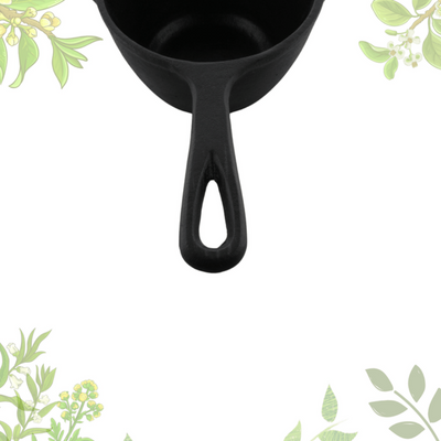 Trilonium Triple Seasoned Cast Iron Tadka Pan | Gas & Induction Compatible | Black