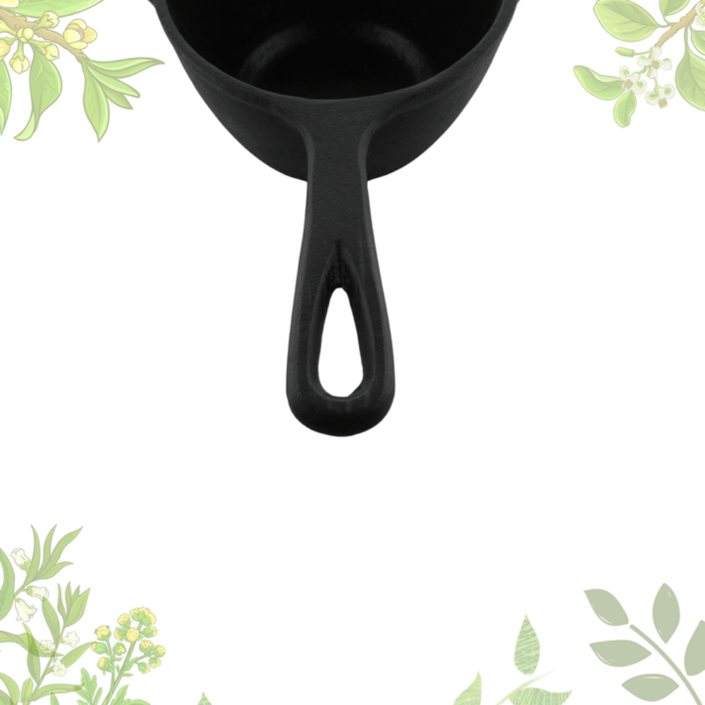 Trilonium Triple Seasoned Cast Iron Tadka Pan | Gas & Induction Compatible | Black