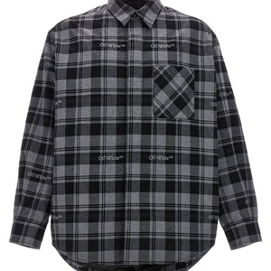 Off White Check Flannel Padded Jacket