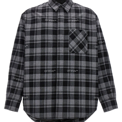 Off White Check Flannel Padded Jacket