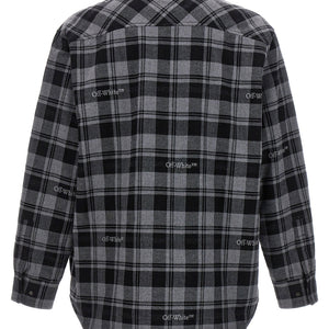 Off White Check Flannel Padded Jacket