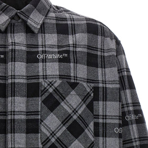 Off White Check Flannel Padded Jacket