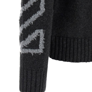 Off White Diag Arrow Fuzzy Sweater With Intarsia