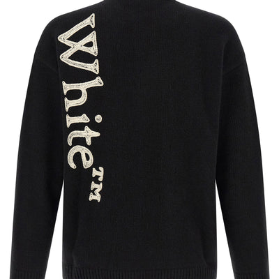 Off White Vertical Bookish Sweater
