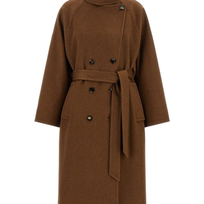 Alberto Biani Double-breasted Belted Coat