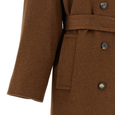 Alberto Biani Double-breasted Belted Coat