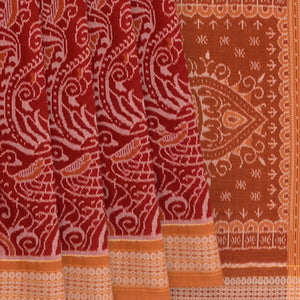Red Handwoven Orissa Cotton Saree
