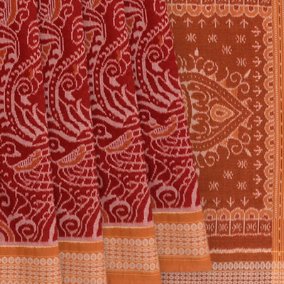 Red Handwoven Orissa Cotton Saree