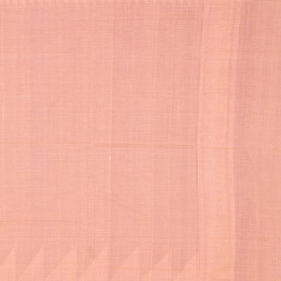 Blue Handwoven Orissa Cotton Saree With Dotted Stripes in Contrast Beige Border & Pallu-Blue