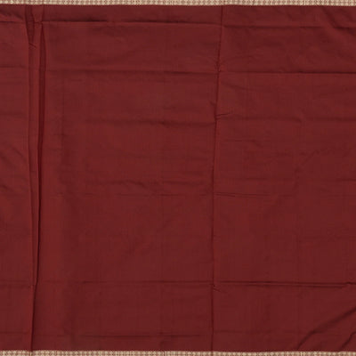 Crimson Handloom Orissa Silk Saree With Diamond Motifs in Border-Crimson