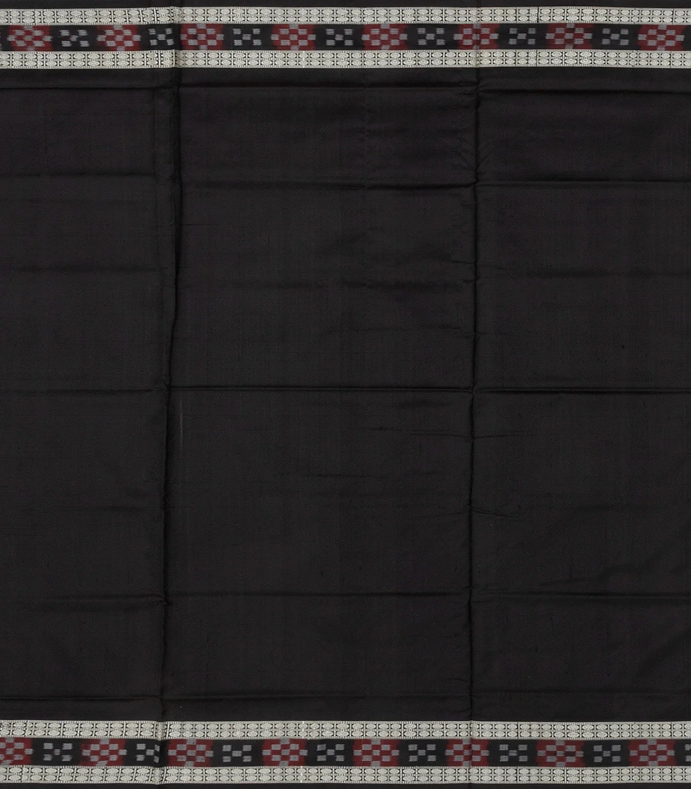 Leaf Green Handloom Orissa Silk saree With Contrast Black Border-Leaf Green