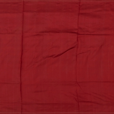 Rust Handloom Orissa Tissue Silk Saree With Tribal Motifs-Rust