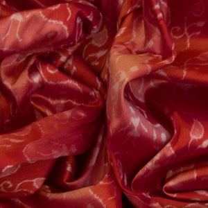 Red Tissue Handloom Orissa Silk Saree With Tribal Motifs-Red