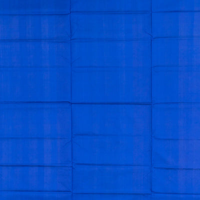 Blue Handloom Orissa Silk Saree With Spearhead Motifs & Temple Border-Blue