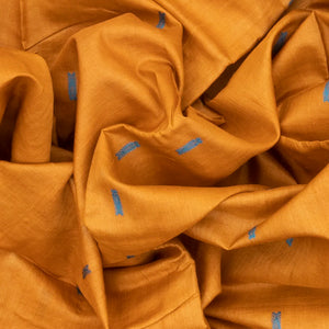 Mango Yellow Handloom Orissa Silk Saree With Butta & Turquoise Pallu-Mango Yellow