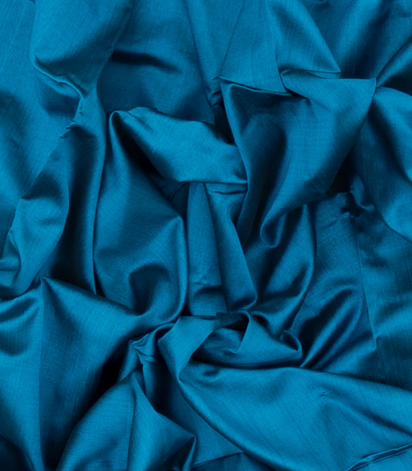 Cyan Handloom Orissa Silk Saree With Temple Border & Stripped Pallu-Cyan