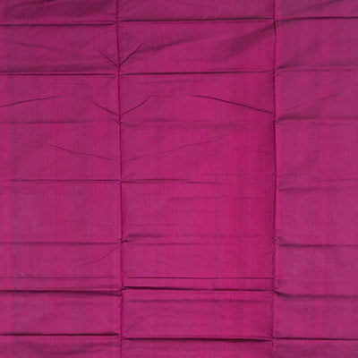 Cyan Handloom Orissa Silk Saree With Temple Border & Stripped Pallu-Cyan