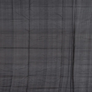 Cream Handloom Orissa Silk Saree With Floral Motifs & Contrast Grey Border-Cream