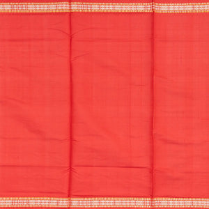 Black Handloom Orissa Silk Saree With Checks & Contrast Red Border-Black