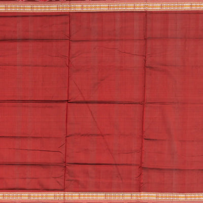 Crimson Handloom Orissa Silk Saree With Floral Motifs-Crimson