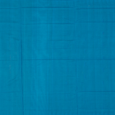 Brown Handloom Orissa Cotton Saree With Cyan  Temple Border-Brown