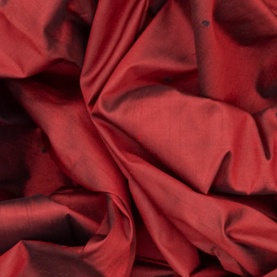 Crimson Handloom Orissa Ikat Silk Saree With Black Border-Crimson