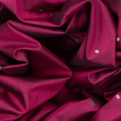 Crimson Handloom Orissa Ikat Silk Saree With Green Border-Crimson