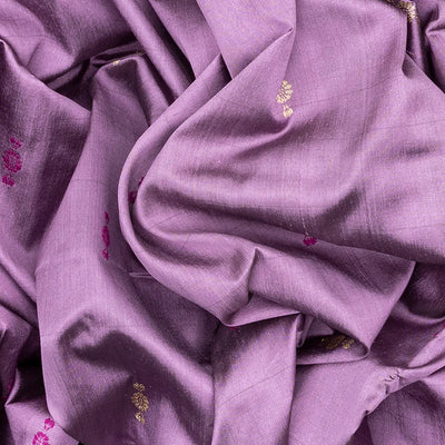 Lavender Handloom Orissa Ikat Silk Saree With Pink Border-Lavander