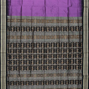 Lavender Handloom Orissa Silk Saree With Black Border-Lavander