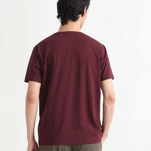Rare Rabbit Men's Oval-1 Maroon Crew Neck Half Sleeves Regular Fit Twill HD Logo Print T-Shirt