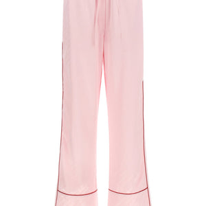 Off White Jacquard Satin Pajama Pants